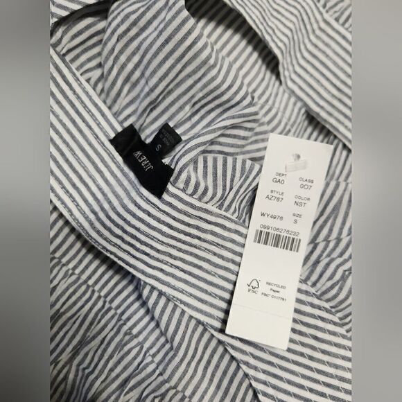 J. Crew | Crinkle Cotton Striped Ruffle Tank Top Women's Small NEW Nautical Prep - Picture 4 of 7